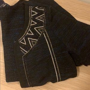 Navy, gold, silver cardigan jacket